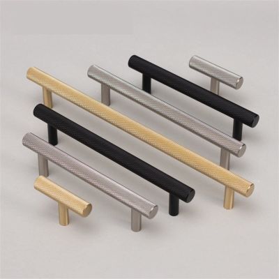 YEAHSO Furniture Handles Knurled Gold Black Modern Wardrobe Cabinet Dresser Satin Cupboard Drawer Pulls Knobs 1Pcs (Color : Gold)
