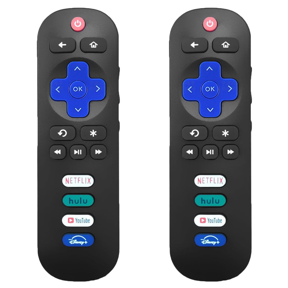 2 Pack  Replacement Remote Control for Roku TV, Compatible for TCL/Hisense Roku/Onn Roku/Sharp Roku/Element Roku/Westinghouse Roku/Philips Roku/Insignia Roku Smart TVs (Not for Roku Stick and Box)