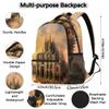 18 In Backpack for Men Women, Europe City Scenery Theme Large Capacity Backpack Hiking Travel Laptop Back Pack Casual Daypack view 2