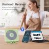 MICOCIOUS Portable CD Player with Bluetooth Desktop CD Player for Home CD Music Players with Remote Control,Timer,Built-in Dual Speakers with LED Display Home Audio Boombox FM Radio (Green) view 2