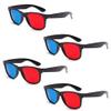 4 Pcs Red and Blue 3D Glasses Universal TV Movie Dimensional Video Frame 3D Glasses DVD Game Glass 3D Style Glasses for 3D Movies Games, 3D Viewing Glasses, Light Simple Design view 1