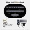 Cudy USB 3.2 Gen 2 Dual 4K 60Hz Display Docking Station, Up to 2 Monitor Display, 10Gbps USB C, 2 HDMI & Display Ports, 1000Mbps RJ45 Port, 100 Watts PD, 150 Watts PSU, DisplayLink, CS700 view 3
