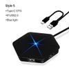 6 Port USB2.0 Hub 1m Cable Splitter with TF SD Card Reader Cool Light Charging USB 2.0 3.0 Hub for Multi-Device Desktop Laptop view 3