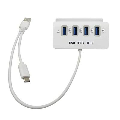 Multifunctional 4-Port USB 3.0 Hubs with Tablet Stand Holder Type-C USB Hub Power Supply Adpter Splitter for PC Laptop Computer