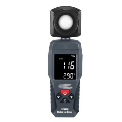 Digital Lux Meter Light Meter 3 Range Photometer Light Detector Spectrometer Meter 1-200,000 High Low Alarm Luminometer