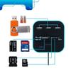 All-in-One Combo Multi-Function USB2.0 Card Reader Hub with Hub Splitter High Speed USB2.0 Hub 3 Port with Card Reader Hub (Color : Blue) (Blue) view 3