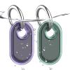 2 Pack Waterproof Compatible with Samsung Galaxy SmartTag2 Holder, TPU GPS Tracker Protective Case for Samsung Tag 2 with Keychain, Anti-Scratch Smart Tag 2 Case (Purple Green) view 1