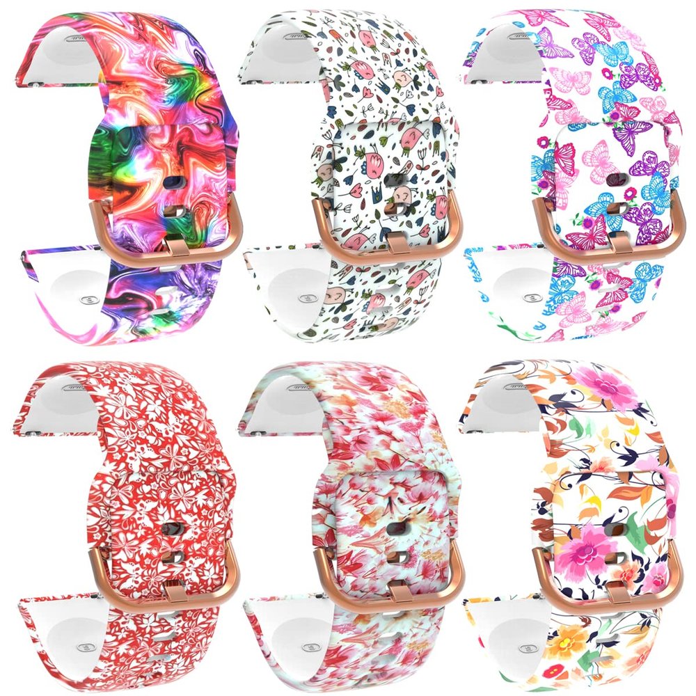 FitTurn Watch Bands Compatible with Xplora X6 Play Smart Watch Fitness Tracker for Kids Band Collection, Replaceable Soft Silicone Cute Pattern Printed Sport Watch Bands (SixColors-A)