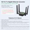 Waveshare 5G M.2 to Gigabit Ethernet Converter, 5G M.2 to USB3.1, Aluminum Alloy Case, Wall-Mount Support, Quad Antennas, Onboard M.2 Key B Interface, USB3.1 Port view 3