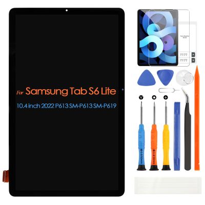 Screen Replacement for Samsung Galaxy Tab S6 Lite 2022 P613 SM-P613 P619 SM-P619 10.4 inch LCD Display Digitizer Touch Screen Full Assembly with Tools