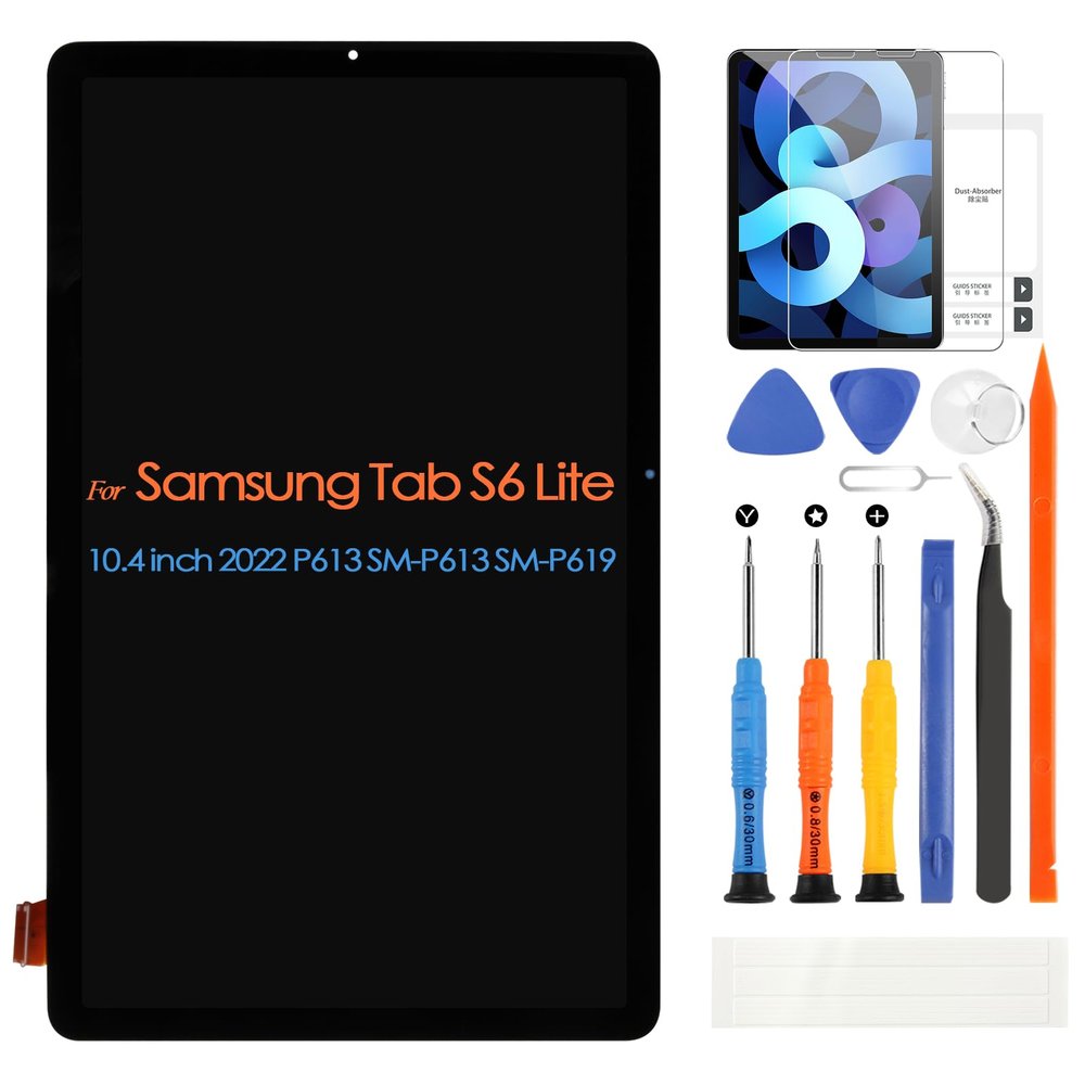 Screen Replacement for Samsung Galaxy Tab S6 Lite 2022 P613 SM-P613 P619 SM-P619 10.4 inch LCD Display Digitizer Touch Screen Full Assembly with Tools