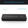 USB HUB 10 Port ABS USB2.0 HUB with 12V Power Adapter High Speed USB Splitter for PC Computer Accessories 1M Data Cable view 3