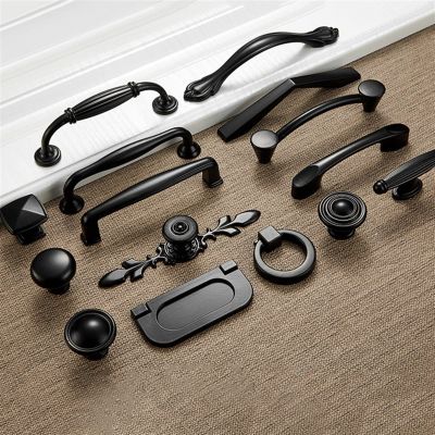 YEAHSO Black Cabinet Handles Solid Aluminum Alloy Kitchen Cupboard Pulls Drawer Knobs Furniture Handle Hardware 1Pcs (Color : Gold)