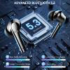 Asyin Wireless Earbuds, Bluetooth 5.3 Headphones HiFi Stereo with ENC Noise Reduction Mic, IPX7 Waterproof Bluetooth in-Ear Earphones with LED Charging Display Case, for Smart Phone Laptop Sports view 2