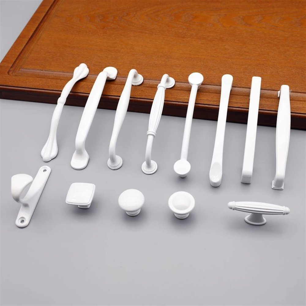 YEAHSO Aluminium Alloy White Cabinet Handles Kitchen Closet Door Knobs and Cupboard Handles Drawer Pulls Furniture Handle 1Pcs (Color : 8101-96)
