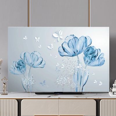 GSGC TV Cover TV Dustproof Cover Indoor 32-80 Inches TV Screen Protectors Soft Universal Flat Display Protector LED LCD Monitor Computer Painting Print Fabric Protector Cover Living Room Decorations