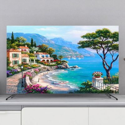 TV Cover TV Dust Cover 32-80 Inches Indoors TV Screen Protector Colorful Painting Printed Polyester TV Display Protectors for LCD LED Universal Curved/Flat Televisions Bedroom Living Room Decoration