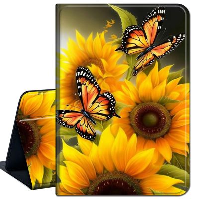 Case for 6.8" Kindle Paperwhite (11th Generation-2021) and Kindle Paperwhite Signature Edition,Slim Lightweight Smart Shell Stand Cover with Auto Wake/Sleep,Butterfly Sunflowers