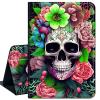 Case for 6.8" Kindle Paperwhite (11th Generation-2021) and Kindle Paperwhite Signature Edition,Slim Lightweight Smart Shell Stand Cover with Auto Wake/Sleep,Skull Pink Rose Flower view 1