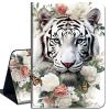 Case for 6.8" Kindle Paperwhite (11th Generation-2021) and Kindle Paperwhite Signature Edition,Slim Lightweight Smart Shell Stand Cover with Auto Wake/Sleep,White Tiger/Butterfly view 1