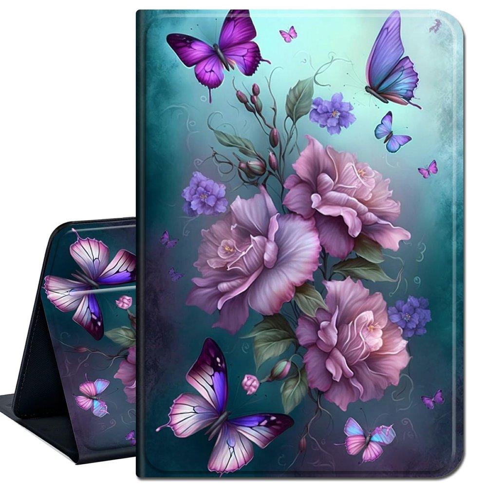 Case for 6.8" Kindle Paperwhite (11th Generation-2021) and Kindle Paperwhite Signature Edition,Slim Lightweight Smart Shell Stand Cover with Auto Wake/Sleep,Pink Butterfly Flower