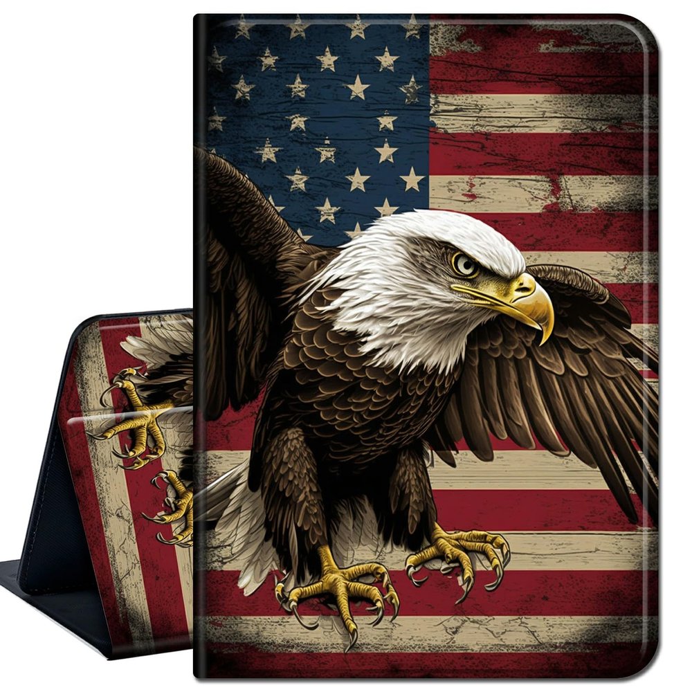 Case for 6.8" Kindle Paperwhite (11th Generation-2021) and Kindle Paperwhite Signature Edition,Slim Lightweight Smart Shell Stand Cover with Auto Wake/Sleep,American Flag Owl