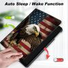 Case for 6.8" Kindle Paperwhite (11th Generation-2021) and Kindle Paperwhite Signature Edition,Slim Lightweight Smart Shell Stand Cover with Auto Wake/Sleep,American Flag Owl view 4