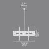 Universal TV Stand White TV Hanger 40"-60"TV Ceiling Mount Tilt RotationBracket Height-adjustable TV Ceiling Mount, Max VESA 600x400mm and Holds Up to 110lbs Wall mounted TV stand ( Size : 2.5 meter ) view 2