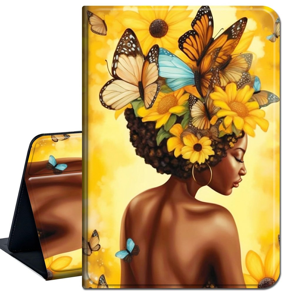 Case for 6.8" Kindle Paperwhite (11th Generation-2021) and Kindle Paperwhite Signature Edition,Slim Lightweight Smart Shell Stand Cover with Auto Wake/Sleep,African Butterflies Girl