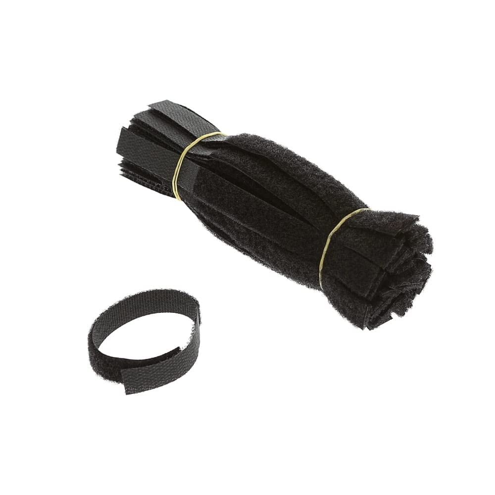 InstallerParts Cable Management Hook and Loop Strap 1/2" Width, Black, 6'', 250pc