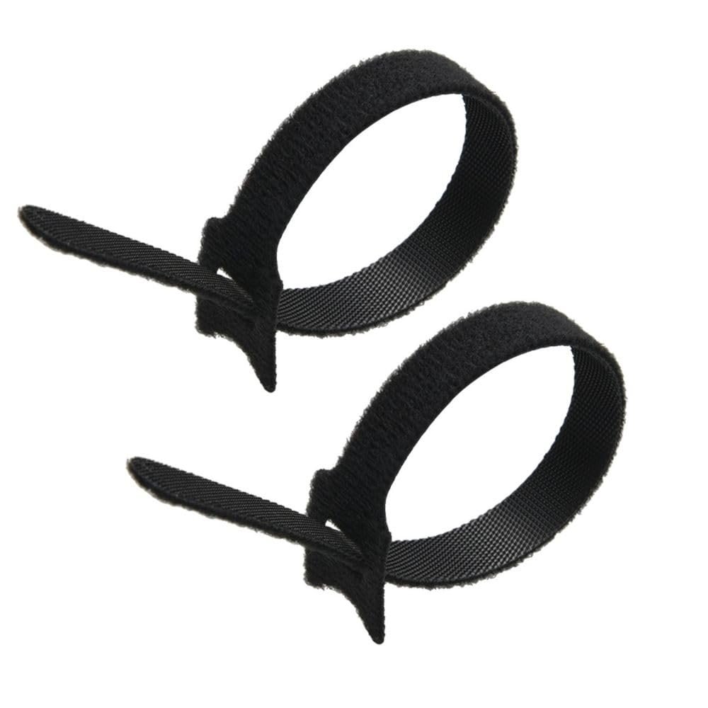 InstallerParts Cable Management Hook and Loop Wrap Strap 1/2" Width, Black, 8'', 500pc