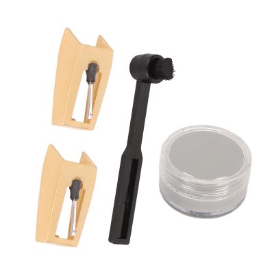 4 in 1 Record Player Needle Cleaner Kit, 2Pcs Turntable Record Player with Cleaning Brush and Cleaning Cream for Crosley for ION for Jenson for for York Yorx Player