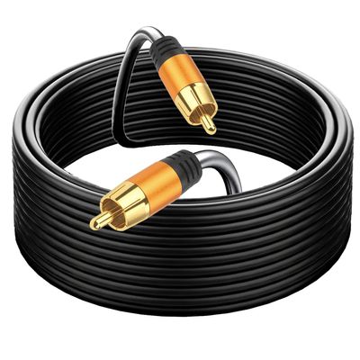 YOTETION Digital Coaxial 60FT Audio Cable,1RCA Male to 1RCA Male Subwoofer Cable RCA Video Cable for Subwoofer, Home Theater, Video/Audio Subwoofer Rear View Parking Camera