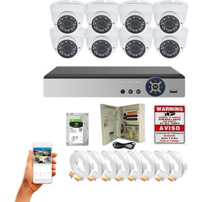 Evertech 8 Channel 4TB CCTV Security Camera System with Manual Zoom Weatherproof Cameras