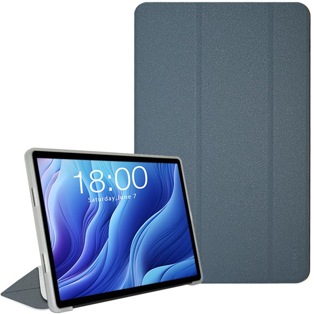 AKNICI Case for TECLAST T60 Tablet 12 inch, Ultra Slim PU Leather Protective Cover Case with Auto Wake/Sleep Folding Trifold Stand Soft TPU Back Shell for TECLAST T60 Tablet 12 inch, Gray