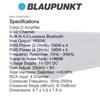Blaupunkt AMP-1804BTPRO 1600W 4-Channel Amplifier with Bluetooth - 2 Ohm Stable, High and Low Pass Filter, Crossover, 10Hz - 30kHz Frequency Range, Slim & Compact Design for Under Seat Installation view 3