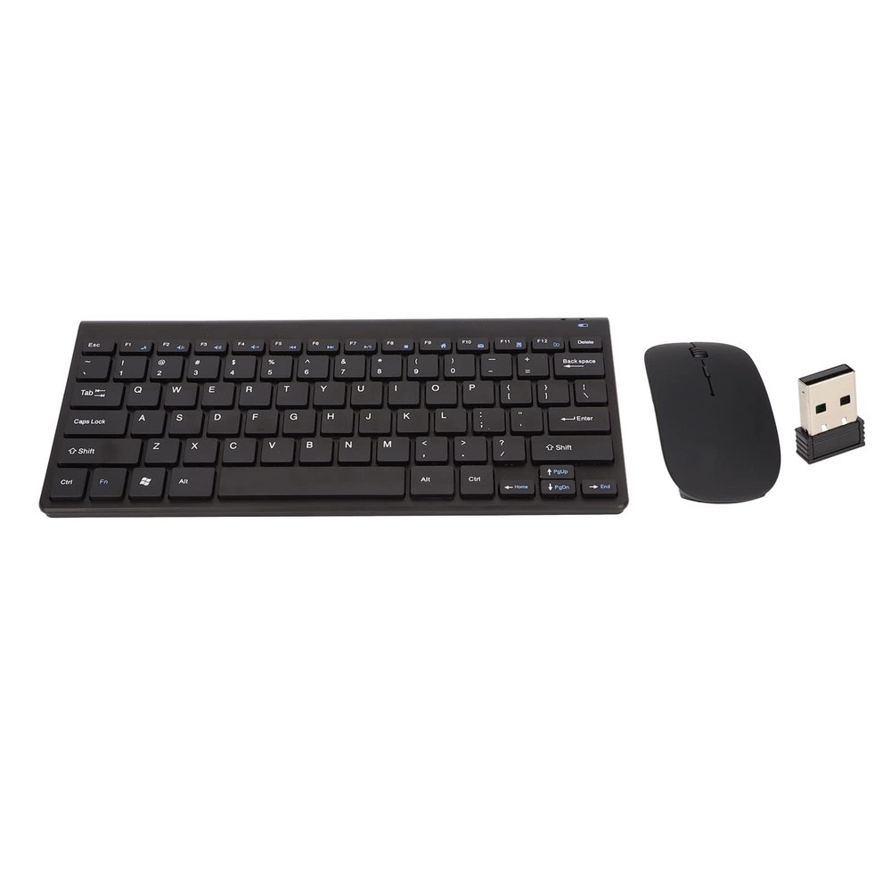 BROLEO Wireless Keyboard and Mouse Set, Smart Dream, Black, Portable, 2.4G USB, Full-sized Membrane, QWERTY, 104 Keys, Ambidextrous, 10m Range, 2 AAA Batteries, Windows, macOS, Linux Compatible
