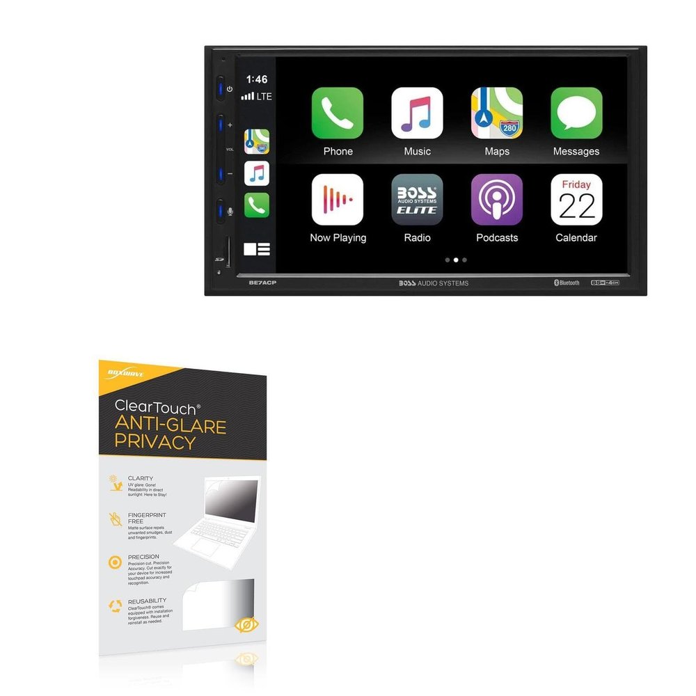 BoxWave Screen Protector Compatible with BOSS Audio BE7ACP - ClearTouch Anti-Glare Privacy (2-Pack), Privacy Screen Protector Flexible Film Anti-Glare