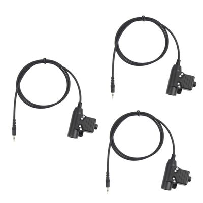 DirectNine Basics 3pcs Ptt Radio Headset Adapter for Push to Talk Connector Detachable Clip Sound Compatible Standard Plugs