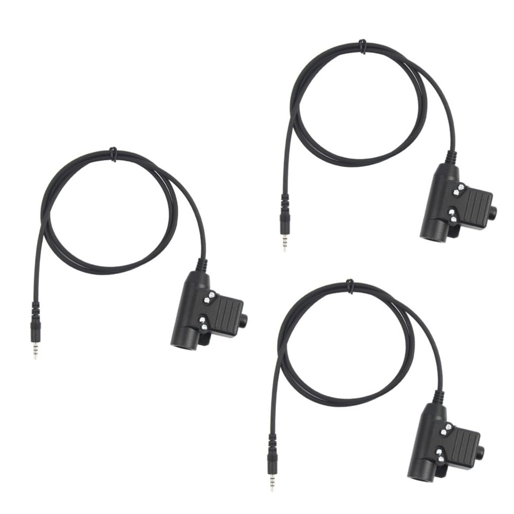 DirectNine Basics 3pcs Ptt Radio Headset Adapter for Push to Talk Connector Detachable Clip Sound Compatible Standard Plugs