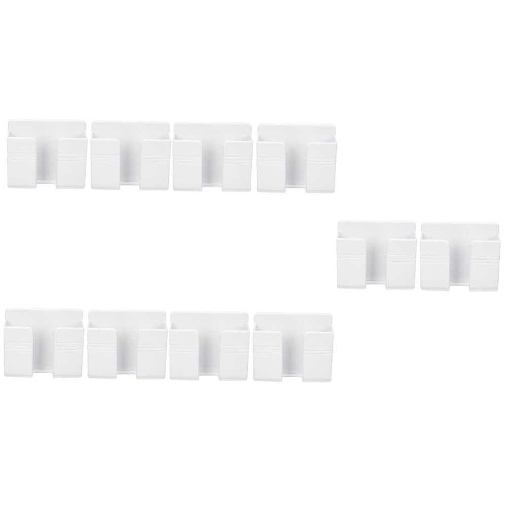 OSALADI 10pcs Wall Mount Phone Holders Self-Adhesive Remote Control Organizers for Kitchen Bedroom Living Room and Office Material Space-Saving Design No Drilling Required
