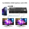 SIIG 1x2 8K 60Hz HDMI 2.1 Splitter with VRR/ALLM - Up to 8K@60Hz, 1 HDMI in 2 Out, HDCP 2.3, LPCM 7.1ch, Compatible with DTS-HD/Dolby Digital/Dolby TrueHD, Downscaler, EDID Management view 4