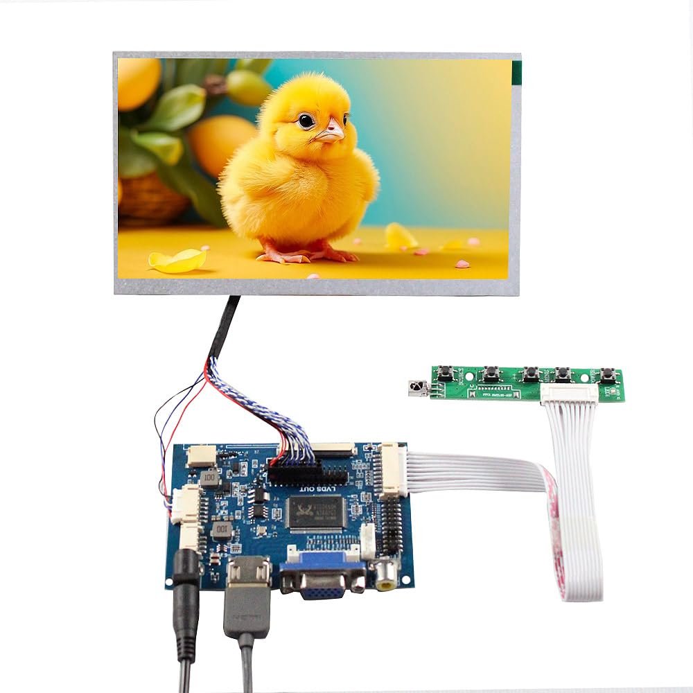 FanyiTek 7 inch 1024x600 1000nit TFT LCD Screen 20 pins and VGA 2AV LVDS Controller Board VS-TY2662V1-99