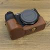 A6700 Case, BMAOLLONGB Handmade PU Leather Half Camera Case Bag Cover Bottom Opening Version for Sony Alpha A6700 with Hand Strap (Coffee) view 3