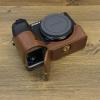 A6700 Case, BMAOLLONGB Handmade PU Leather Half Camera Case Bag Cover Bottom Opening Version for Sony Alpha A6700 with Hand Strap (Coffee) view 4