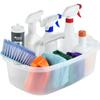 Haundry Large Cleaning Caddy with Handle, Cleaning Tool Storage Basket Organizer, Sturdy Pail Bucket Organizer, Household Bucket for Cleaning Supplies - Clear view 1