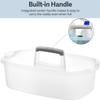 Haundry Large Cleaning Caddy with Handle, Cleaning Tool Storage Basket Organizer, Sturdy Pail Bucket Organizer, Household Bucket for Cleaning Supplies - Clear view 2