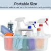 Haundry Large Cleaning Caddy with Handle, Cleaning Tool Storage Basket Organizer, Sturdy Pail Bucket Organizer, Household Bucket for Cleaning Supplies - Clear view 3