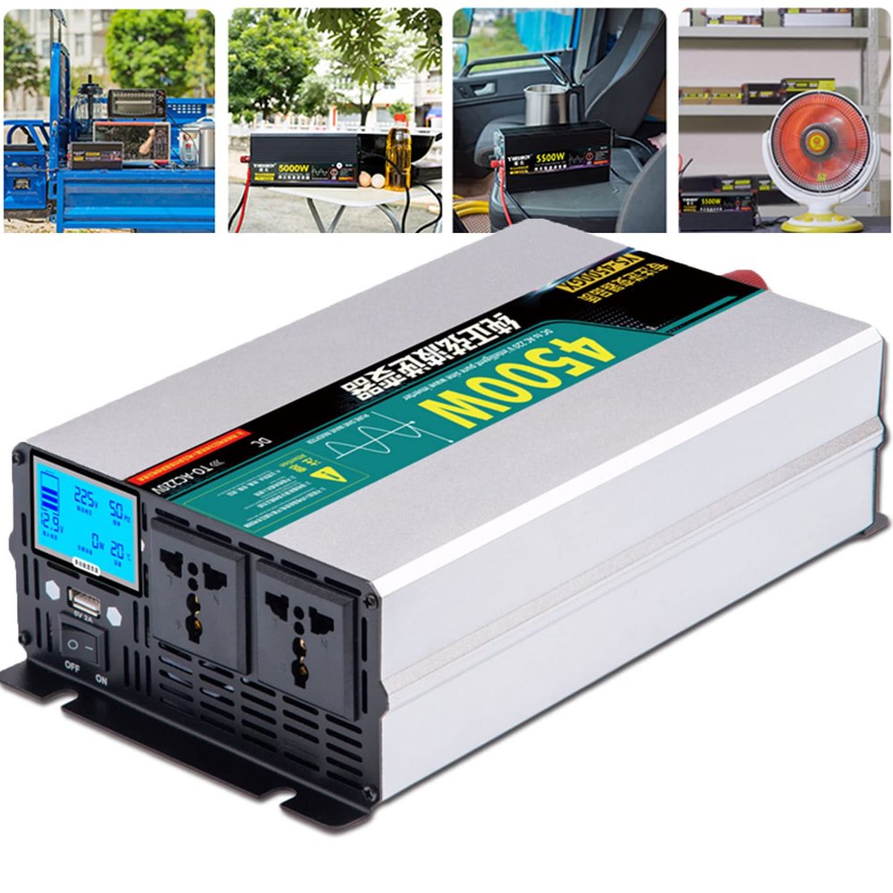 3500W,4500W,5500W,7000W,8000W,10000W Pure Sine Wave Inverter Charger,12V/24V/48V/60V/72V DC to AC 240V Power Inverter,for Home RV Trucks Car Emergency,4500W-24Vto220V