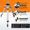 Surveying Tripod, Aluminum Survey Tripod with 5/8-Inch 11-Threaded Flat Head with Dual Lock for Total Station Theodolite Auto Level (SJA30-FCD) view 2